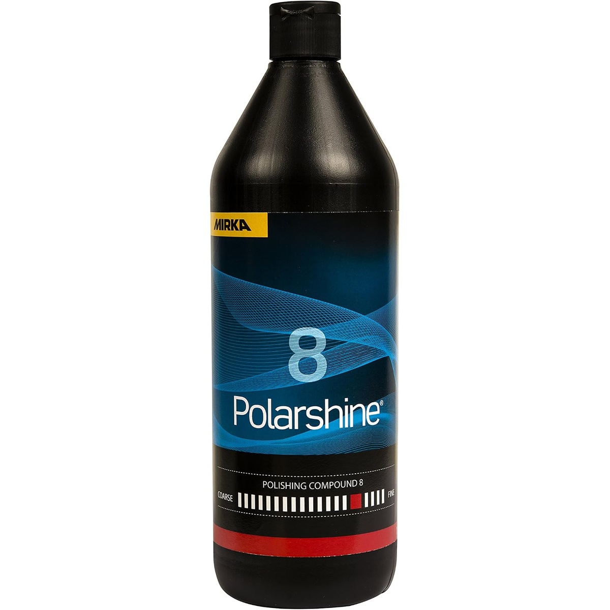 Mirka PC8-1L Polarshine Compound - 1 L (8 Fine) bottle for paint correction and polishing work in automotive detailing and finish refinement