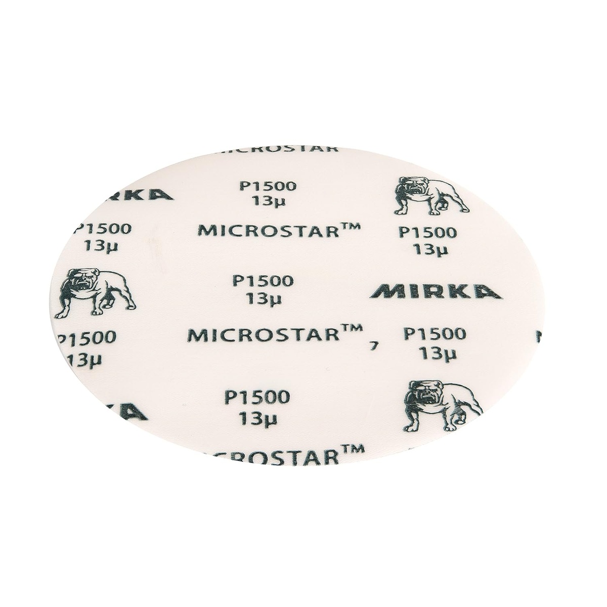 Mirka FM-622-800 Microstar Film Back Grip Disc 6 inch abrasive disc for dry sanding and finish refinement on painted and coated surfaces in shop work