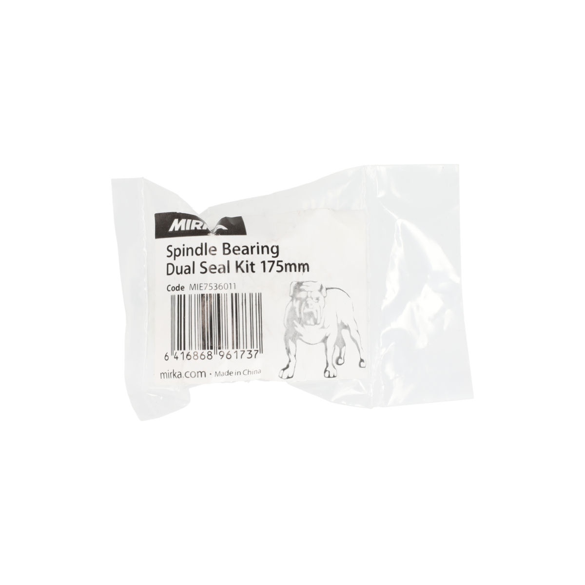 Mirka Spindle Bearing Dual Seal Kit 175mm packaged replacement part labeled MIE7536011 for DEROS random orbital sander maintenance inventory
