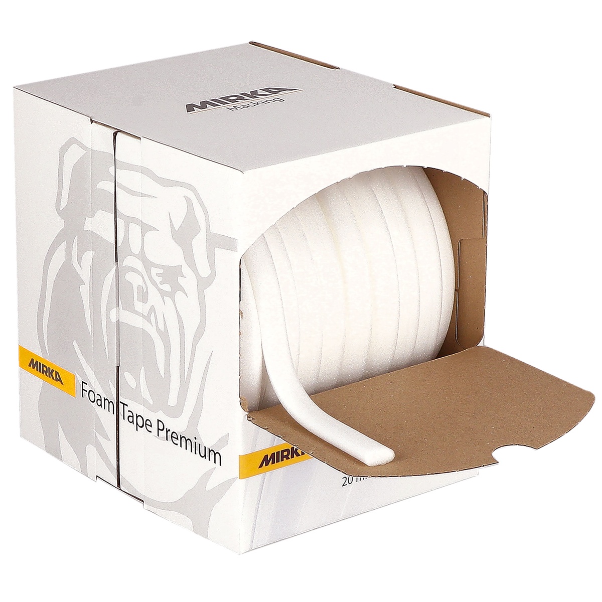 Mirka Foam Tape Premium foam masking tape roll for automotive door jamb masking and aperture prep in paint shop work