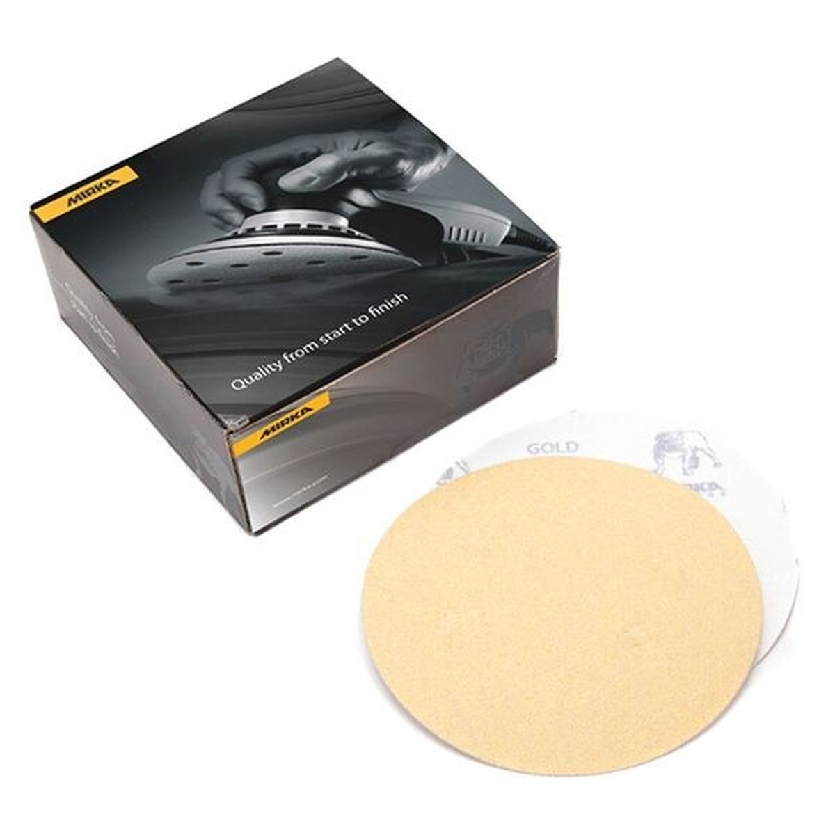 Mirka 23-622-220 Grip Disc 6 inch P220 sanding disc pack for finish sanding and surface preparation in a workshop setting