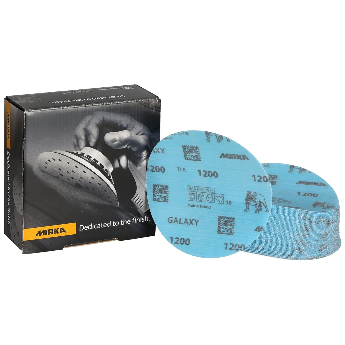 Mirka Galaxy 5 Inch Sanding Discs no-hole hook and loop abrasive discs with box for random orbital sander finishing applications