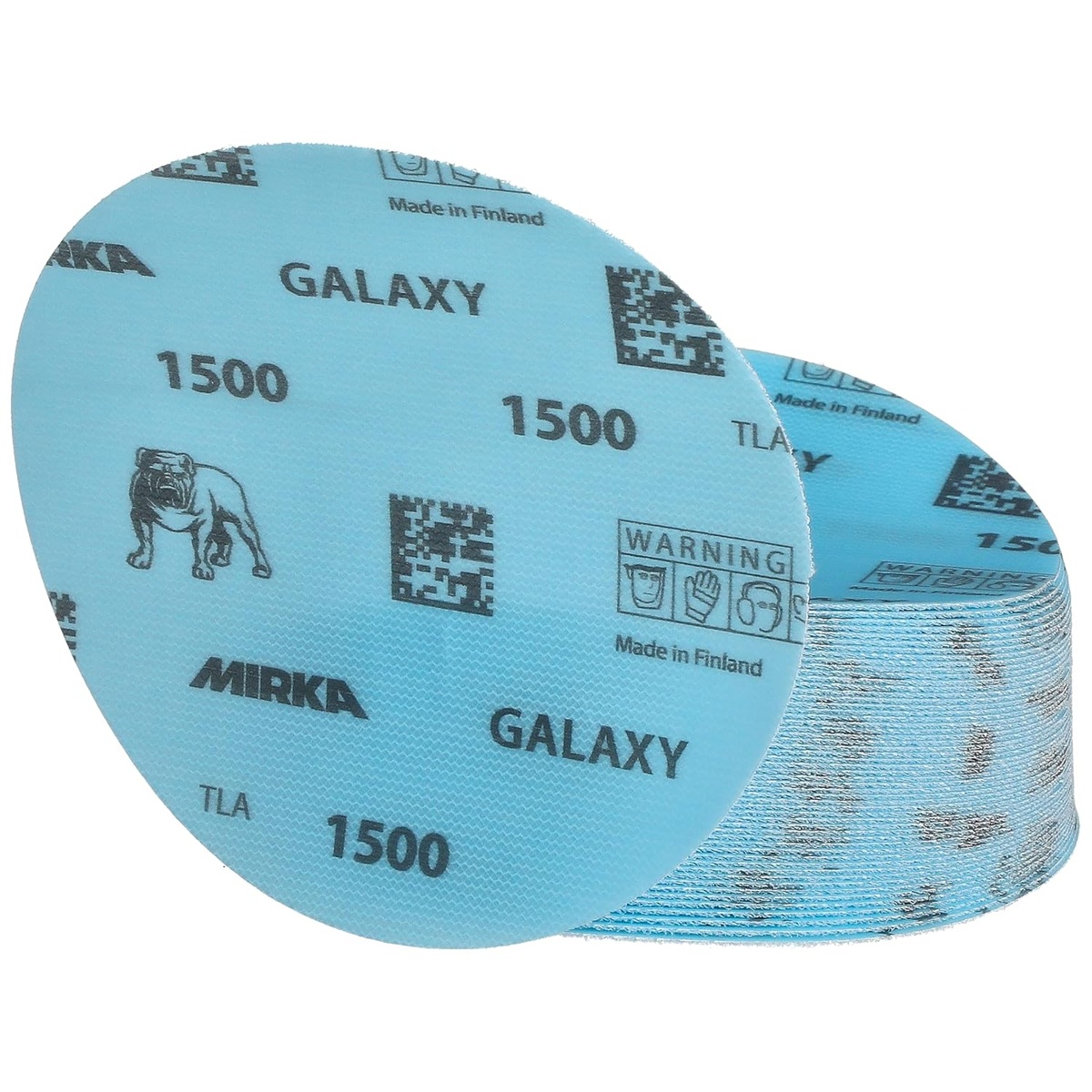 Mirka Galaxy 5-Inch 1500 Grit Sanding Discs no-hole ceramic abrasive stack for 5 inch random orbital sanding and surface finishing tasks