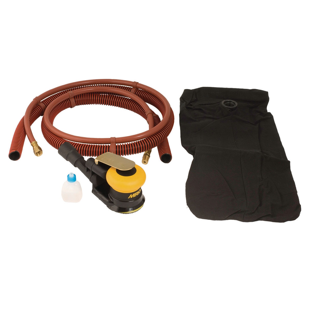 Mirka MR-3SGV 3 inch SGV sander 2.5mm orbit with hose and dust collection components for small-area sanding and surface preparation in shop use