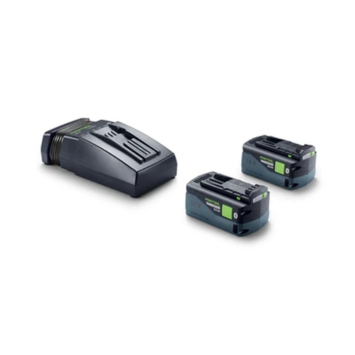 Festool cordless planer battery system accessories including charger and 18 volt batteries for shop and jobsite use