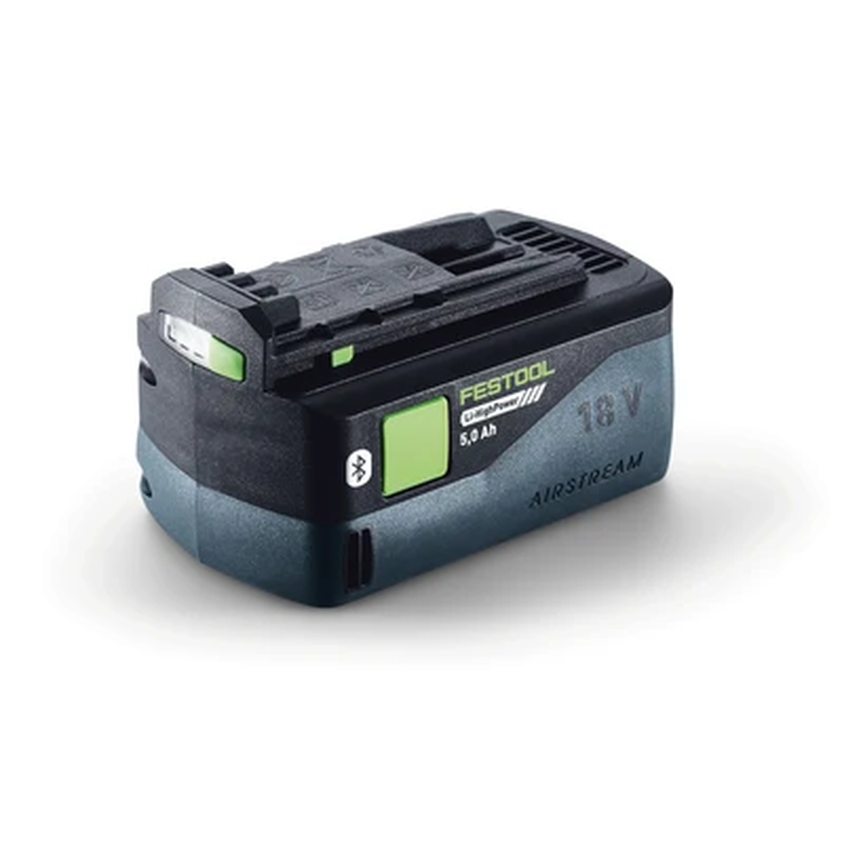 18 volt Festool battery for the Festool HLC 82 EB-Basic cordless planer shown as a close-up accessory for cordless woodworking
