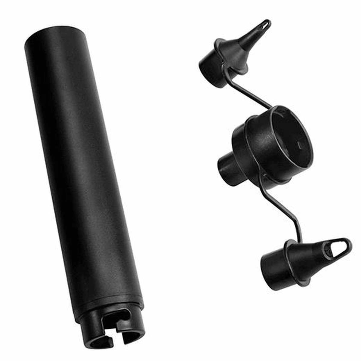 Milwaukee 0884-20 Compact Blower accessories including extension nozzle and universal inflator deflator for cleanup and inflating tasks on the job or at home