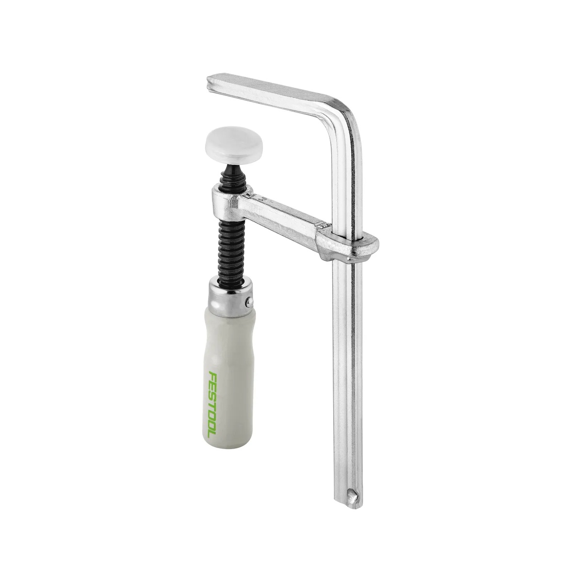 Festool 489570 Screw Clamp product close-up showing the traditional screw mechanism and specialized clamp head for MFT and guide rail use