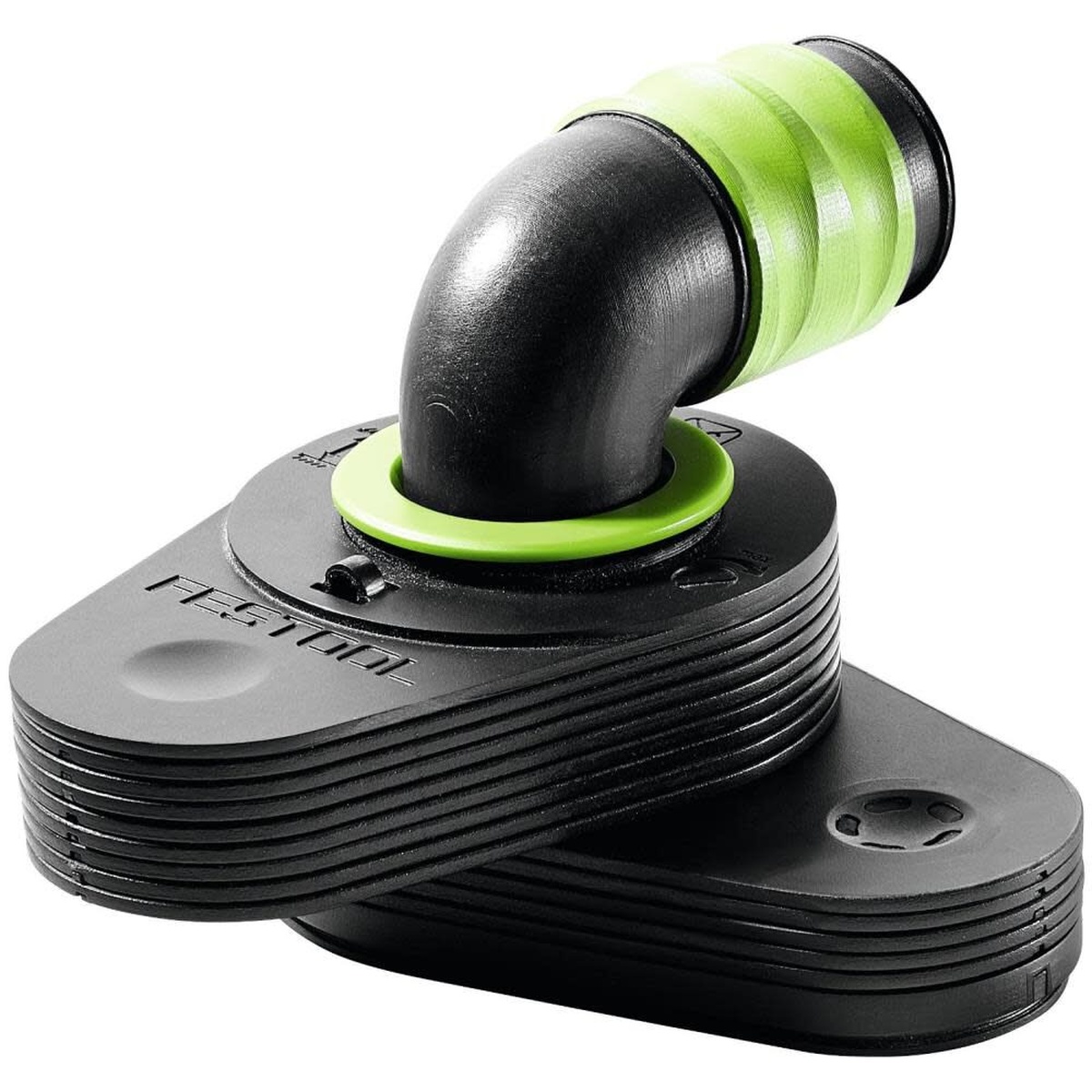 Festool 500312 CT Wings Attachment for CT Dust Extractor shown as a hose-mounted support accessory for holding trim, levels, and straight edges against a wall during layout and installation work