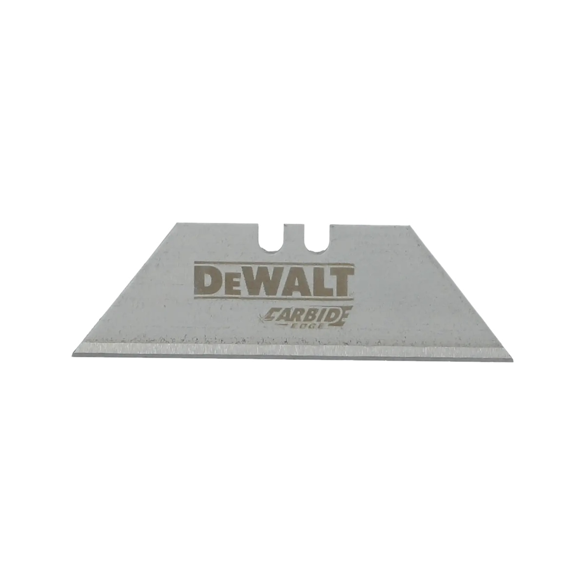 DeWalt DWHT11131L Carbide Utility Blades - 50 Pack blade shown close up on a clean background, highlighting the carbide edge used for general purpose jobsite cutting