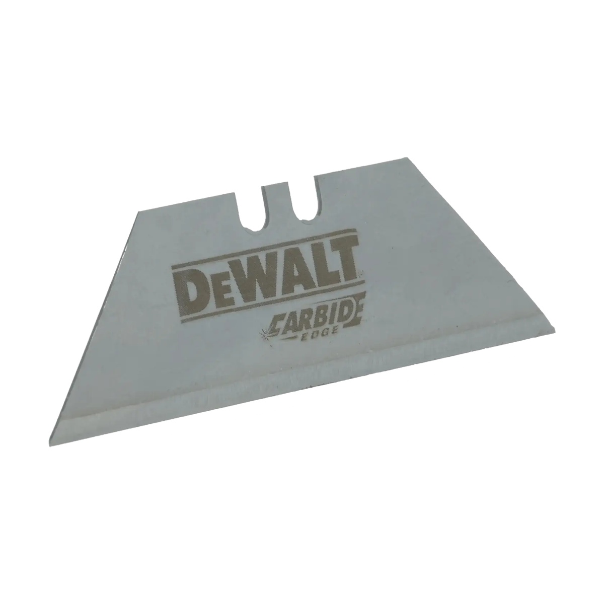 DeWalt DWHT11131L Carbide Utility Blades - 50 Pack blade detail on a white background, representing bulk replacement blades for utility knife cutting tasks
