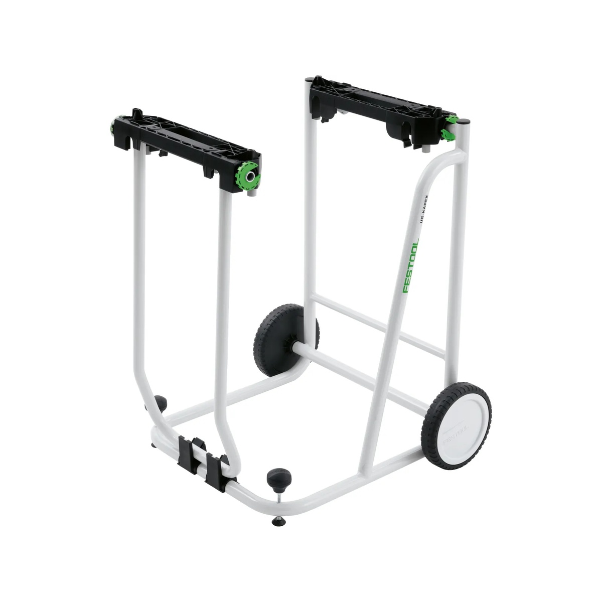 Festool 497351 UG-Kapex Wheeled Stand shown as a folding saw stand with transport wheels for moving a KAPEX miter saw around a jobsite or workshop