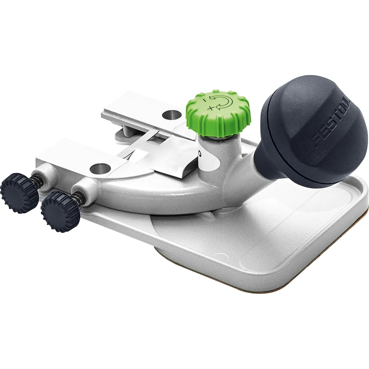 Festool 491427 Zero Degree Horizontal Base MFK 700 close-up showing the fine adjustment controls and base plate used for precise router setup