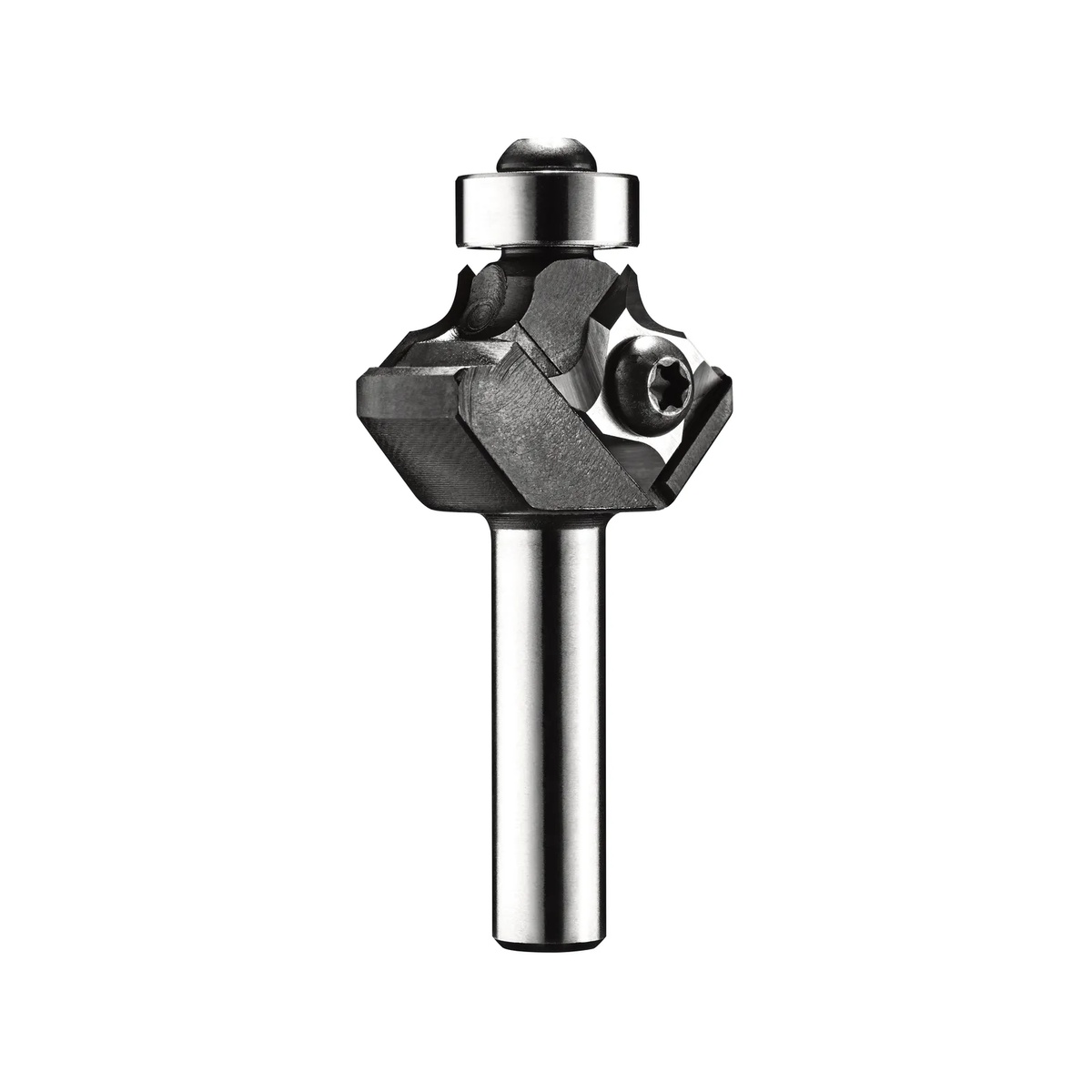 Festool radius router bit close-up showing indexable carbide cutter and 8 mm shank on a clean studio background for edge banding routing
