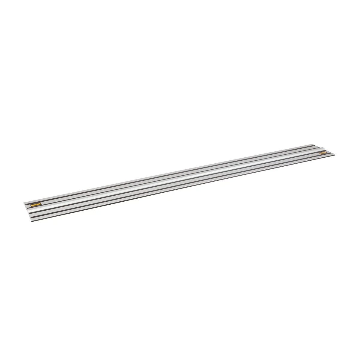 DeWALT DWS5022 59 in. Track Saw Track guide rail shown at an angle for track saw cutting on sheet goods in workshop or jobsite panel work