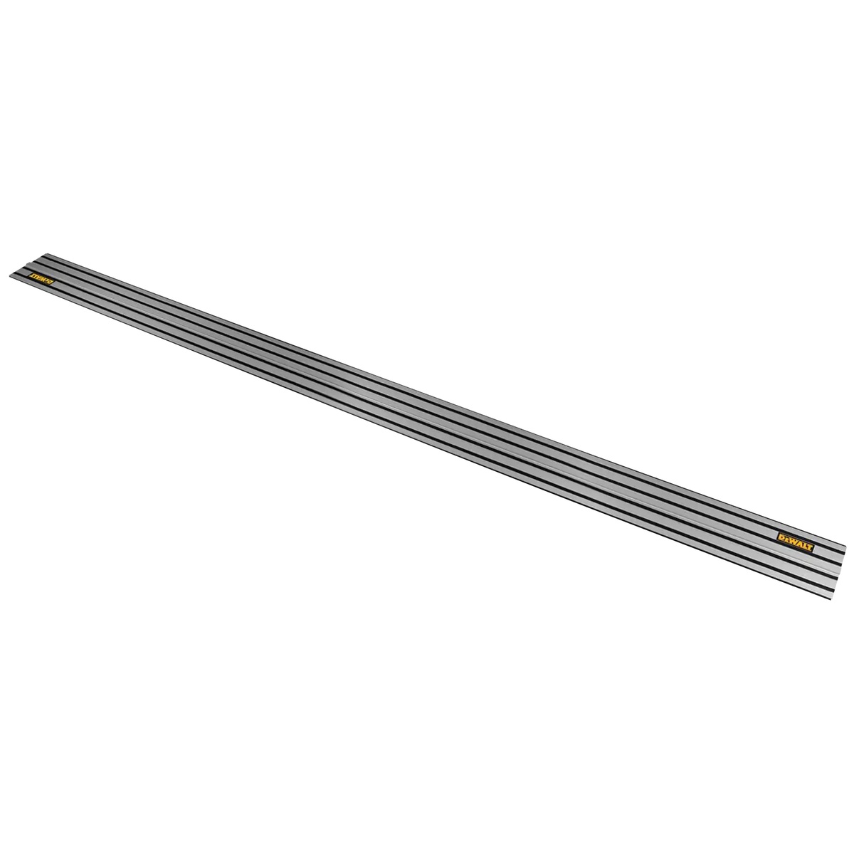 DeWALT DWS5023 102 in. Track Saw Track shown as a full-length guide rail for track saw cutting on sheet goods in a workshop or jobsite setup