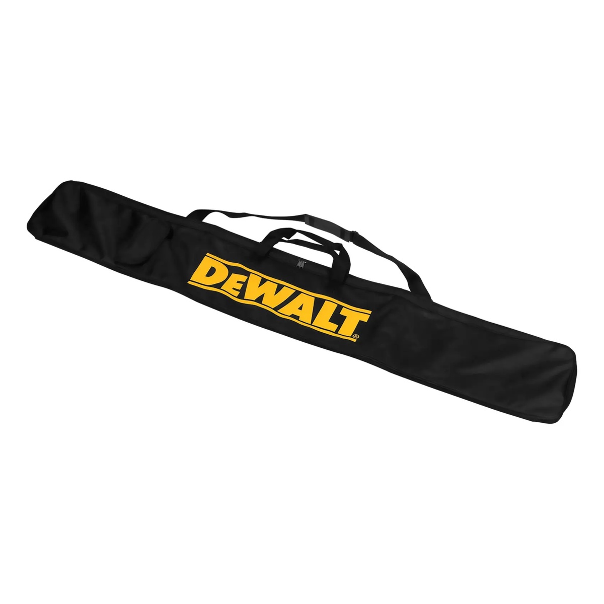 DeWALT DWS5025 Track Saw Track Bag shown on a clean background for storing and carrying track saw guide rails between the shop and the jobsite