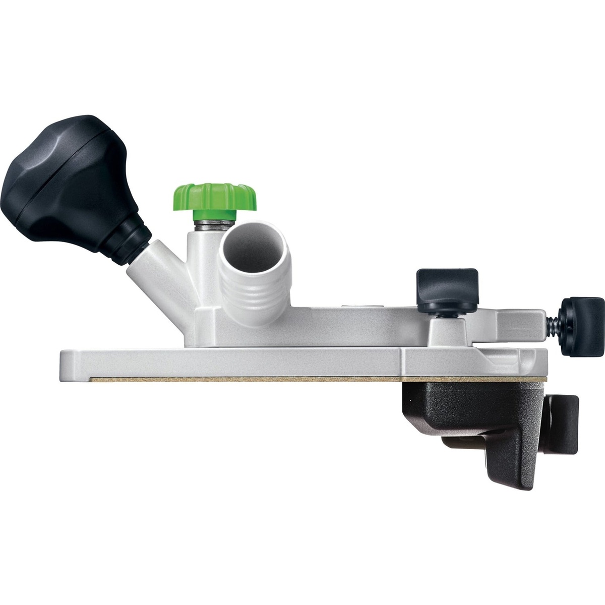 Festool 500590 Edge Trimming Base for MFK 700 Router shown as a close product view of the edge trimming base assembly for controlled router work along material edges in a workshop setting