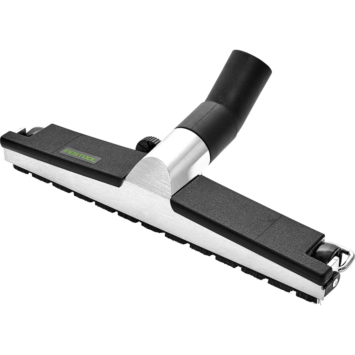 Festool 452908 Industrial Floor Nozzle product view showing the wide aluminum floor cleaning head with brush strip and caster for shop and jobsite vacuum cleanup