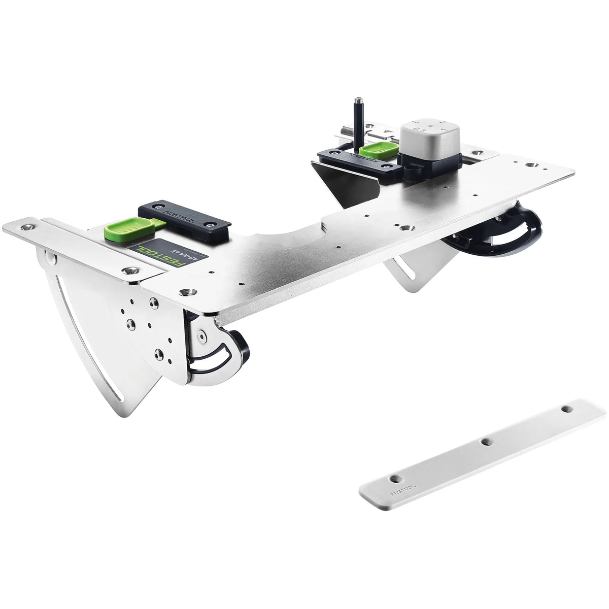 Festool AP-KA 65 Adapter Base mounted plate and guides for stationary edge banding on a bench or MFT setup