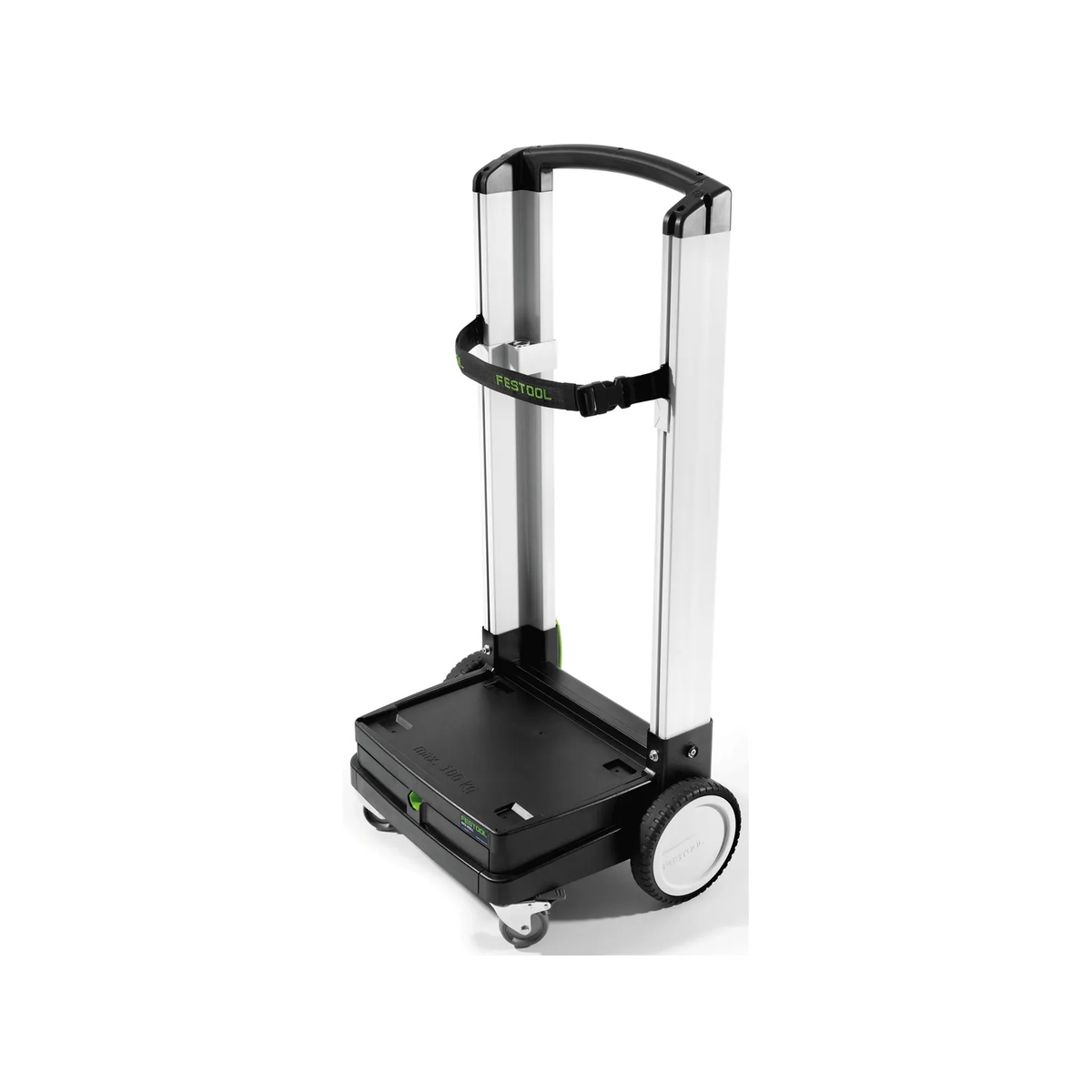 Festool 498660 Sys-Roll Systainer Cart shown as a clean product shot with telescoping frame, drawer base, large rear wheels, and front casters