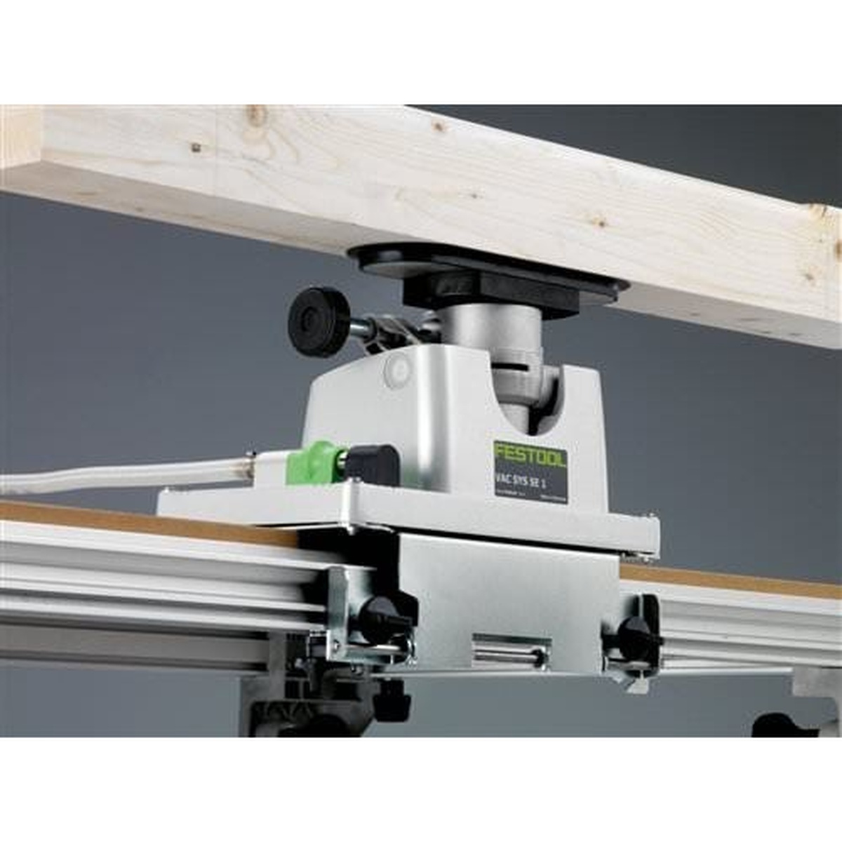 Festool 495294 Vac-Sys Vacuum Pad Set holding a wood workpiece on a Festool VAC SYS SE 1 clamping setup during bench work