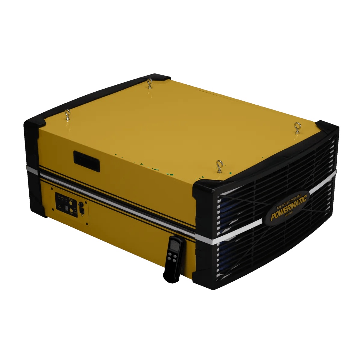 Powermatic PM1200 Air Filtration System suspended-mount shop air cleaner shown as a full product view for woodworking dust filtration in an enclosed shop