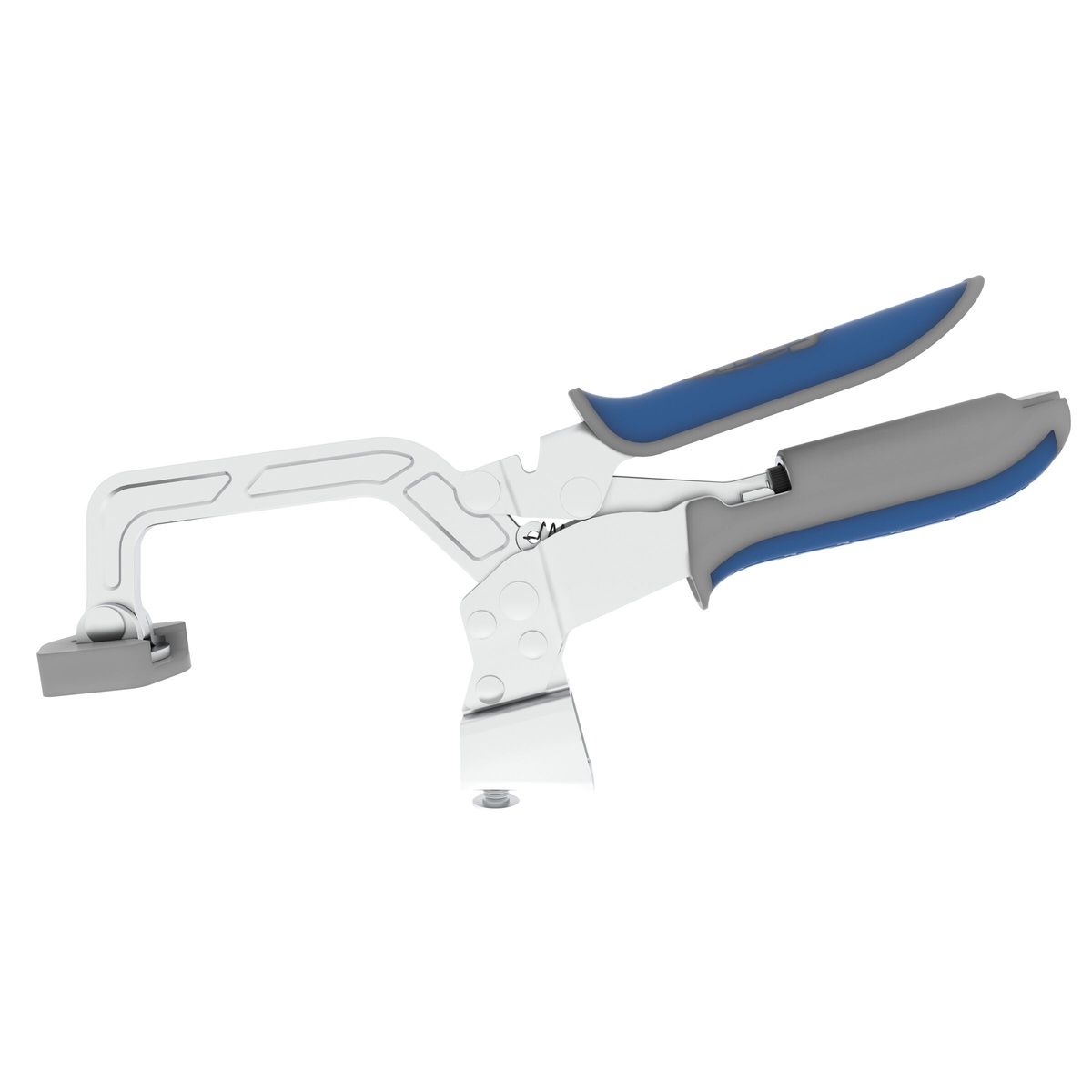 Kreg KBC3 3 in Bench Clamp side profile showing deep-reach arm for clamping workpieces on a bench while keeping the top surface accessible