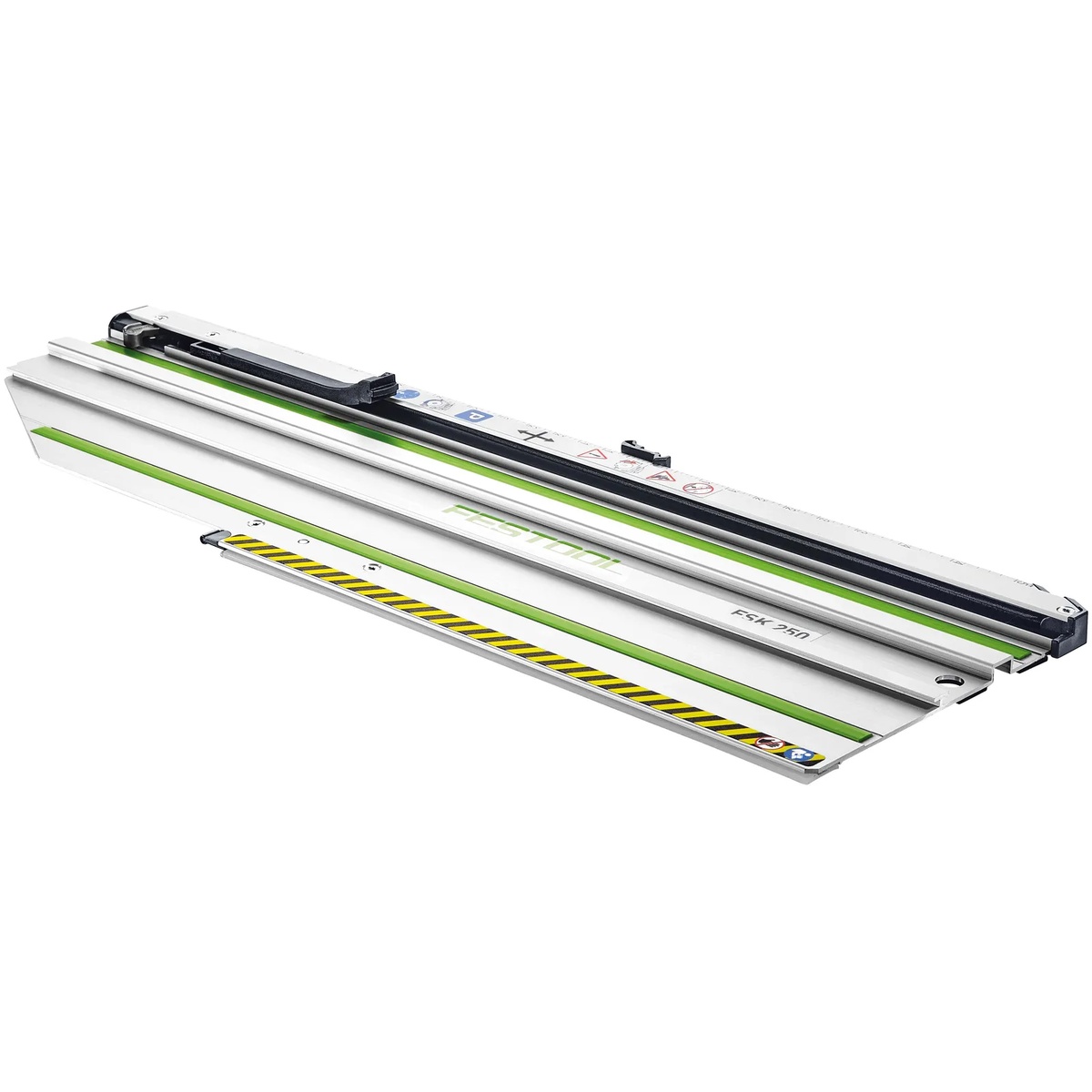 Festool 769941 FSK 250 Cross Cutting Guide Rail shown as a complete cross-cutting rail setup for accurate angle cuts on jobsite and shop work