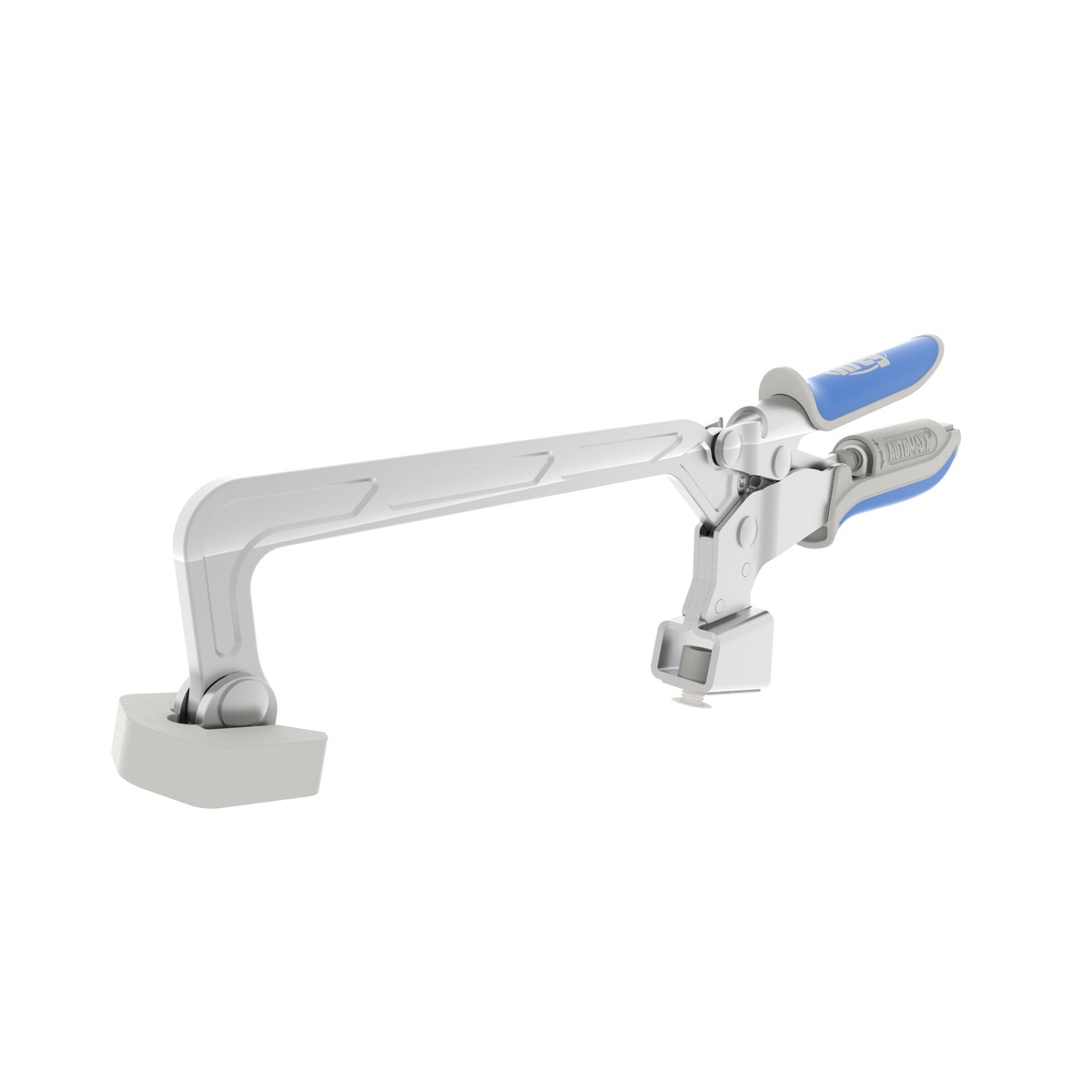 Kreg KBC6 Bench Clamp 6 in shown with 6 inch reach arm for deep benchtop clamping