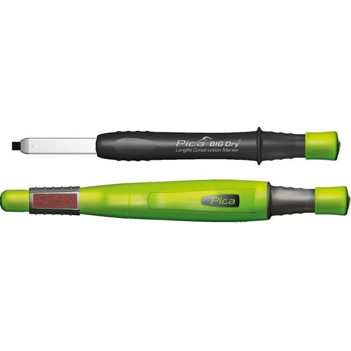 Pica BIG Dry 6060 Longlife Construction Marker product view showing the marker body, quiver cap, and extended rectangular lead
