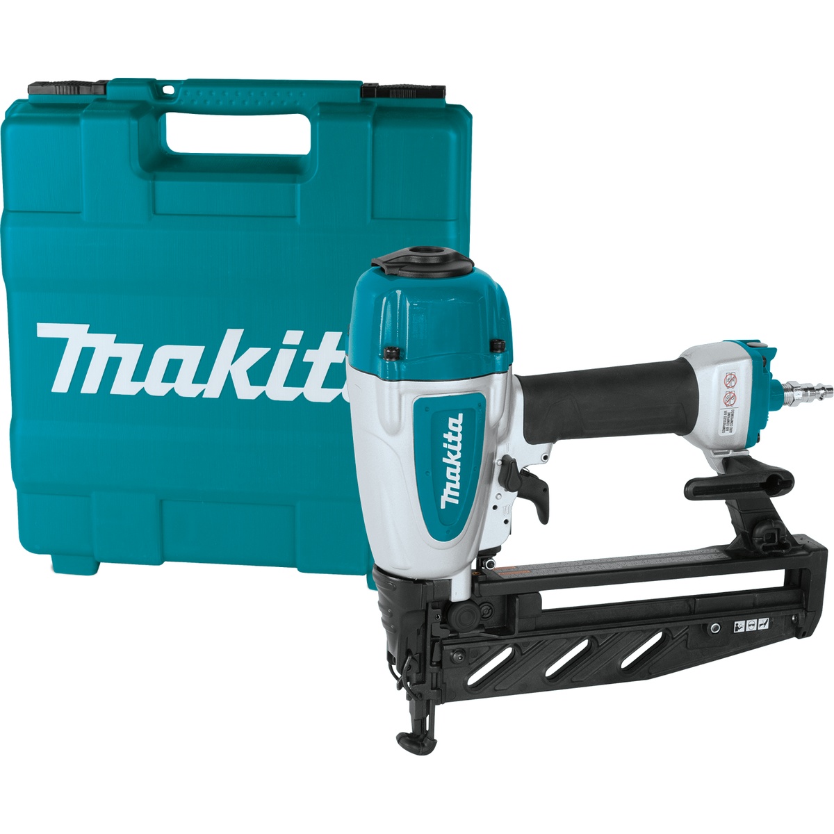 Makita AF601 16 Gauge, 2-1/2 inch Straight Finish Nailer with included case for transport and storage between trim, flooring, and woodworking jobs
