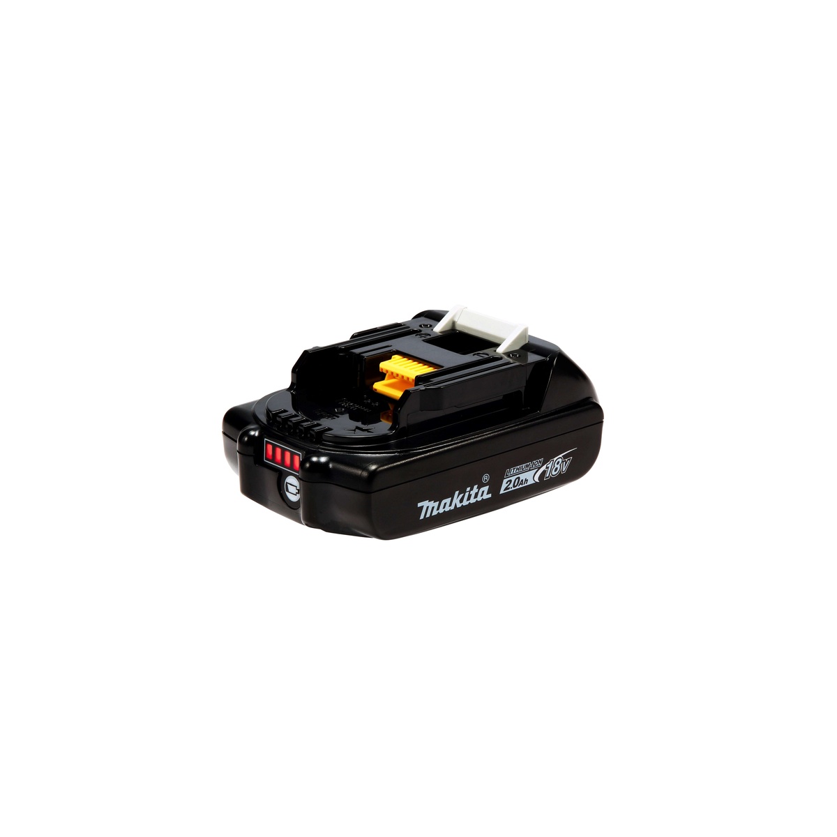 Makita BL1820B-2 18V LXT Lithium-Ion Compact 2.0Ah Battery shown as a compact slide-style battery for Makita cordless tool use in shop and jobsite settings