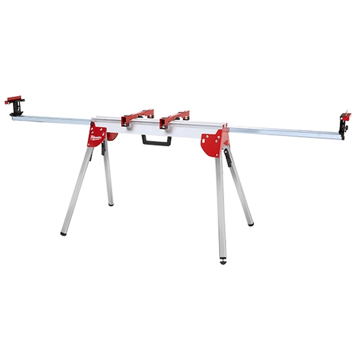 Milwaukee 48-08-0551 Folding Miter Saw Stand fully extended to support long trim boards and workpieces during cutting