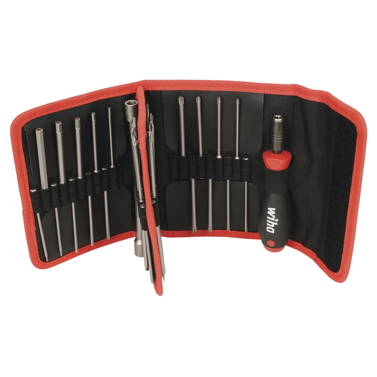 Wiha 76099 37-Piece Power Blade Set with SoftFinish handle and long 90 millimeter blades positioned for controlled fastening and service access