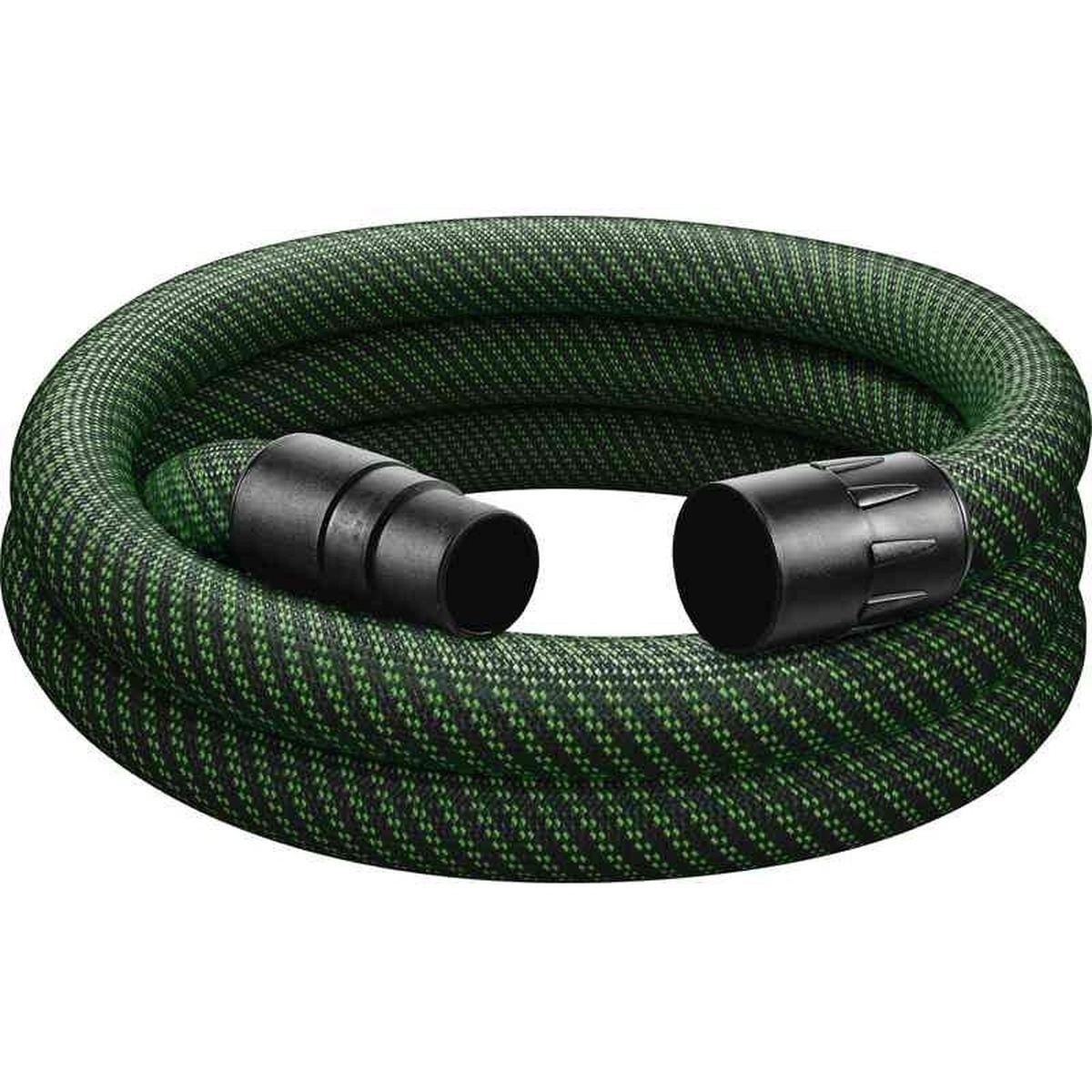 Festool 204924 Braided Sleeve Antistatic Hose, 36mm X 3.5m AS/CTR coiled for dust extraction use in a workshop or jobsite cleanup setup