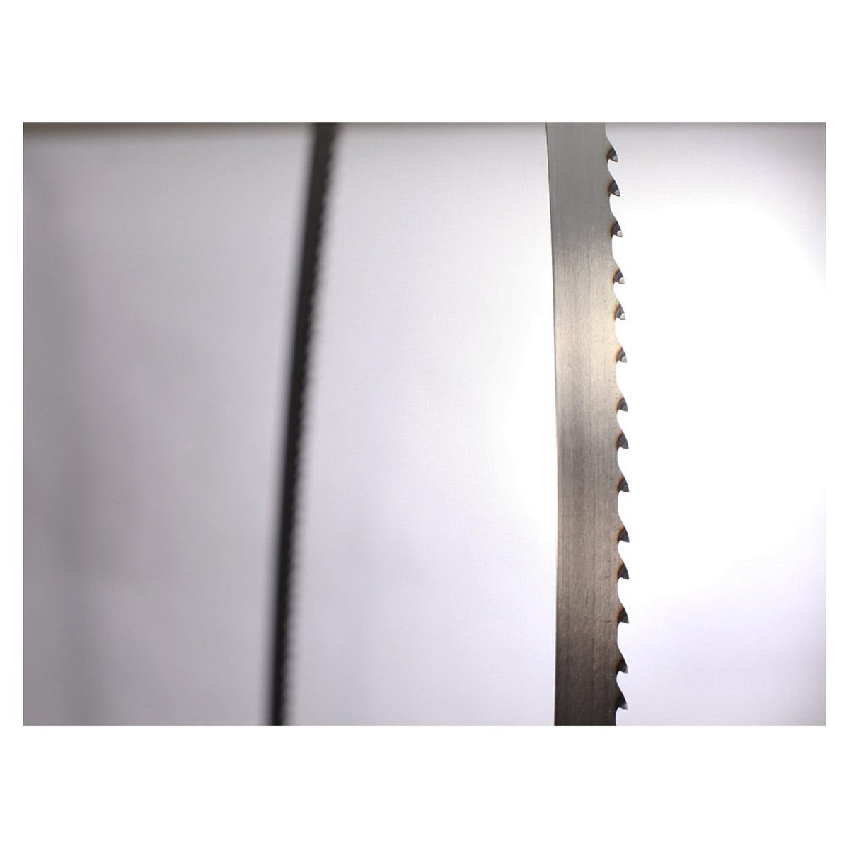 Laguna BBRK-12-115 ResawKing 1/2 inch band saw blade close-up showing the carbide tipped tooth profile for woodworking resawing on a shop band saw