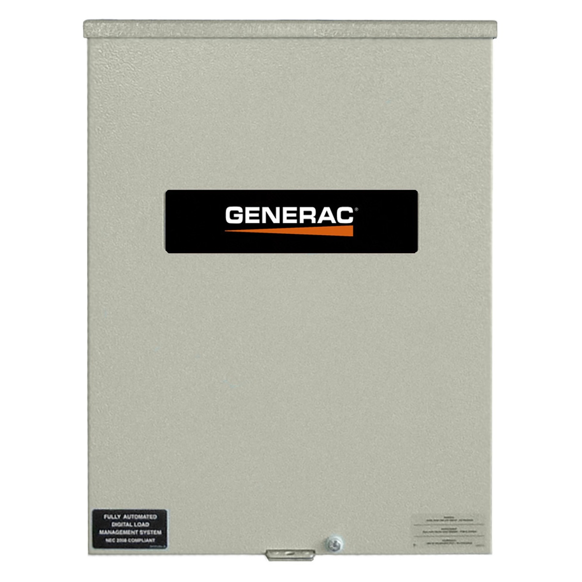 Generac RXSW100A3 Automatic Transfer Switch front view showing the outdoor aluminum enclosure for residential standby generator installation