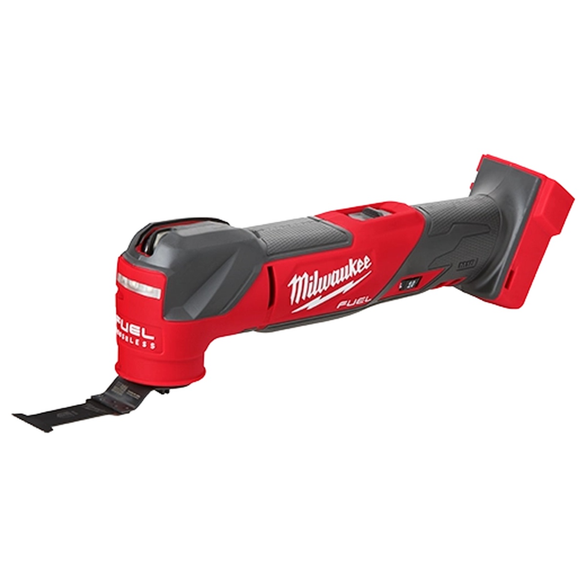 Milwaukee M18 FUEL Oscillating Multi-Tool 2836-20 showing the cutting blade installed for detail cutting and flush trimming work