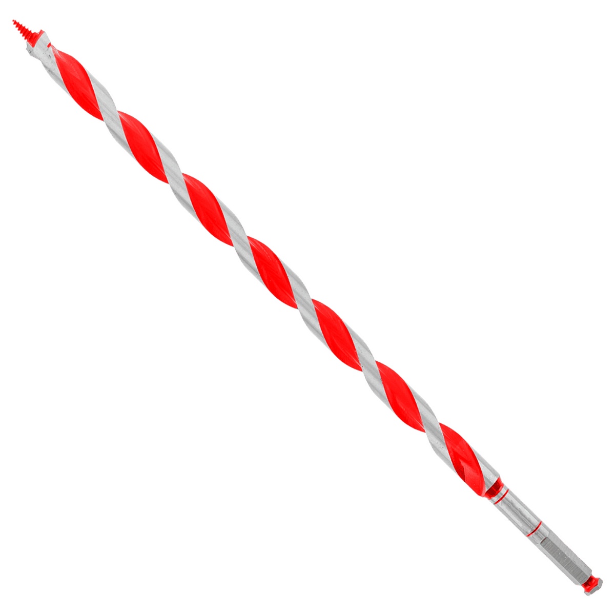Diablo DAG3070 3/4 Inch x 17-1/2 Inch Auger Bit full product view showing the self-feeding tip, deep flutes, and 7/16 inch hex shank for wood drilling and nail-embedded wood boring