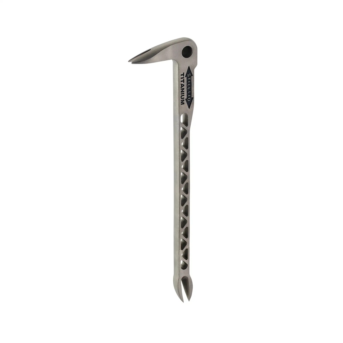 Stiletto TICLW-12 11.5 inch Titanium Claw Bar shown as a full product view for everyday nail pulling and pry work on a jobsite