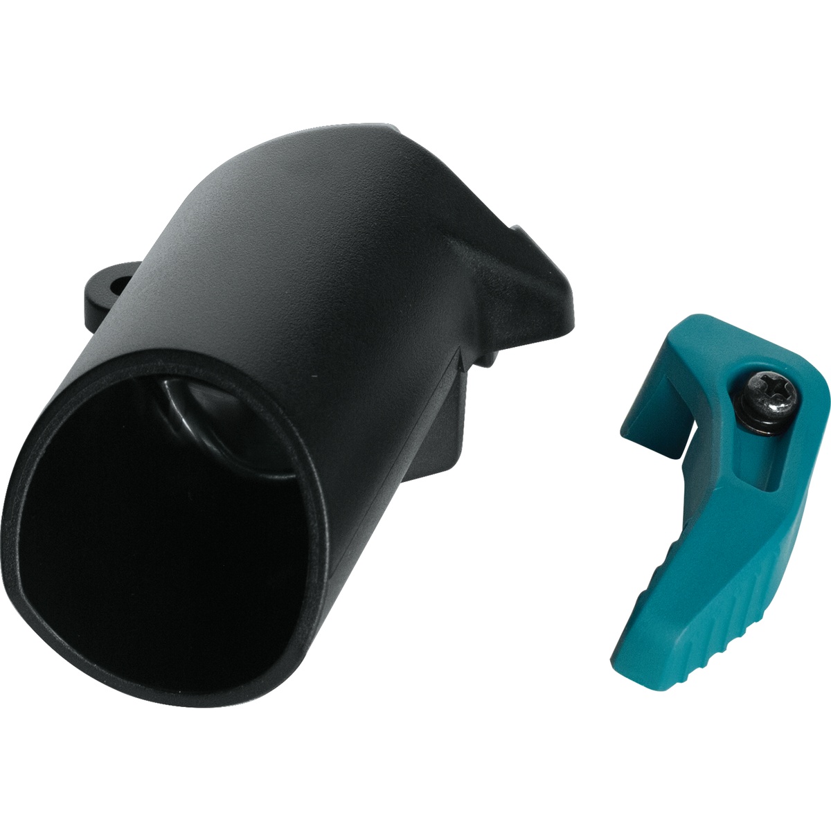 Makita 196952-2 Dust Extracting Attachment, XSH03 shown as a circular saw dust extraction accessory for connecting a compatible saw to a vacuum hose during woodworking cuts