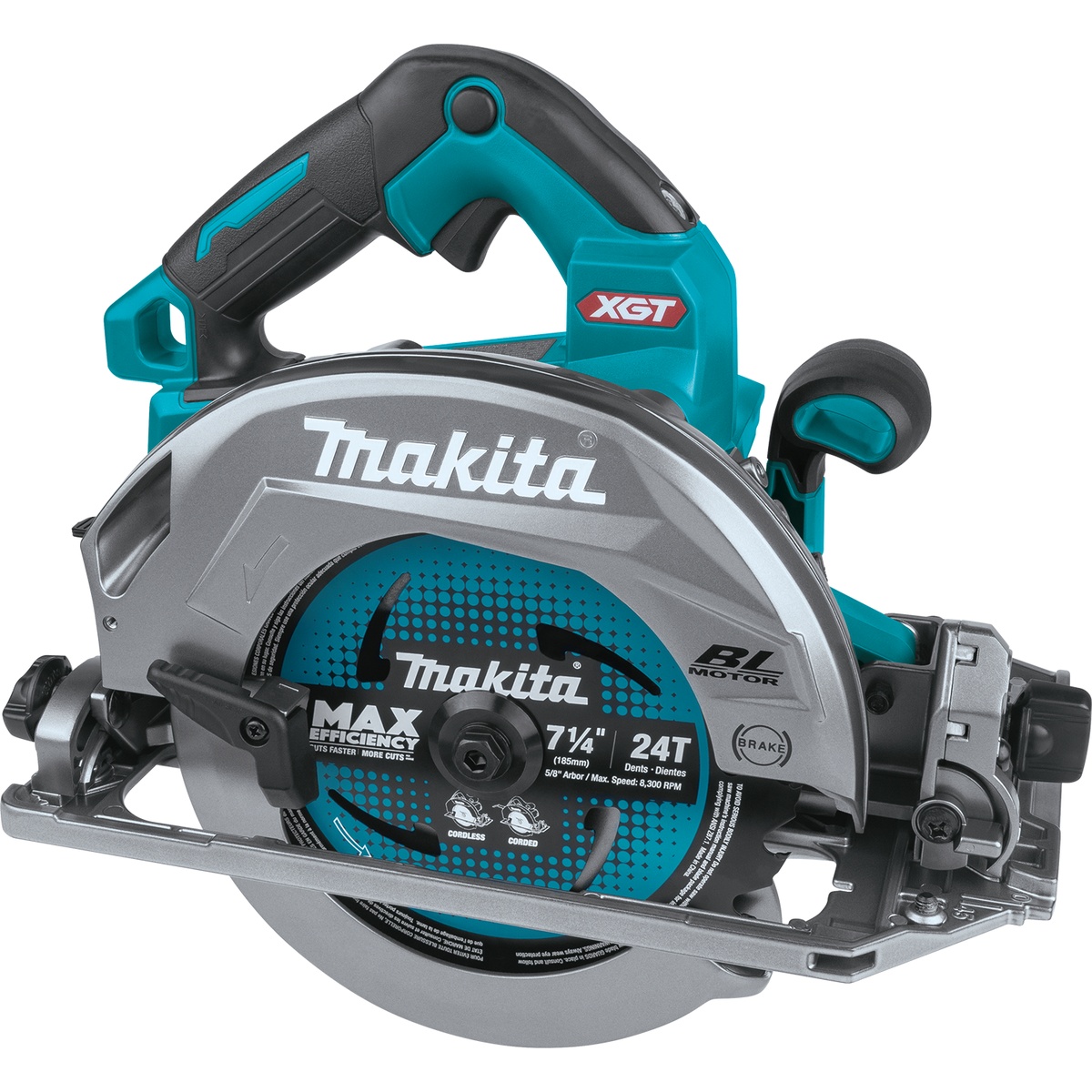 Makita GSH02Z 40V max XGT Brushless Cordless 7-1/4 inch Circular Saw shown as a full product view for framing and general construction cutting on the jobsite