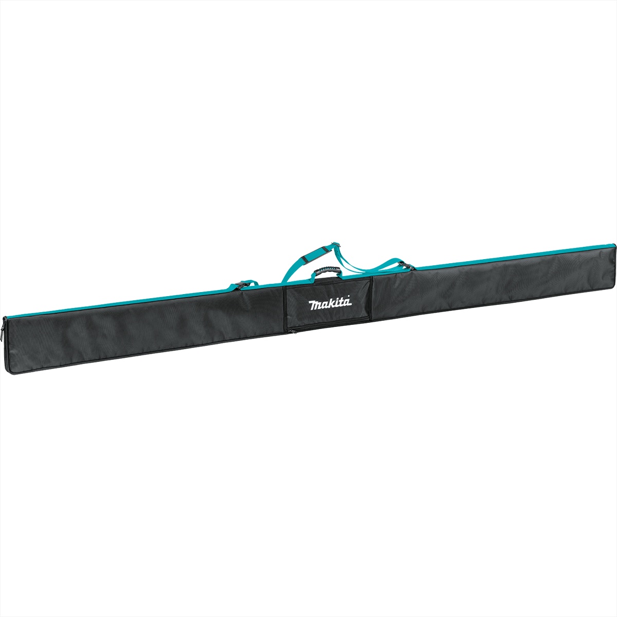 Makita E-10936 Premium Padded Protective Guide Rail Bag for Guide Rails up to 118 inches shown as a long padded storage bag for transporting track saw guide rails between shop and jobsite