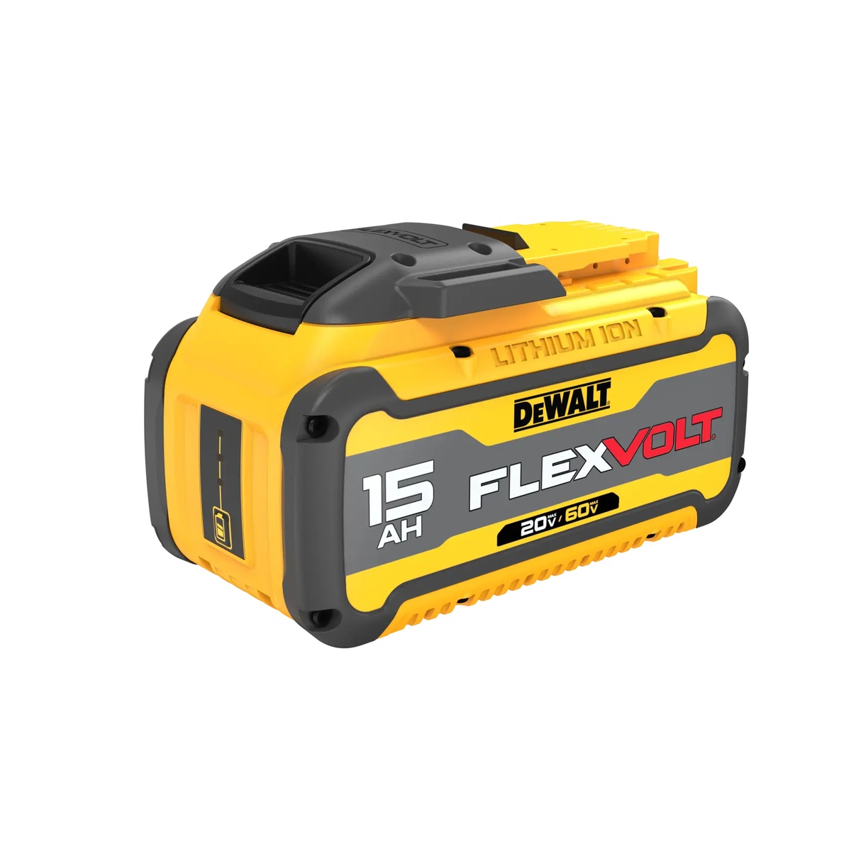 DeWalt DCB615 FLEXVOLT 20V/60V MAX 15.0Ah Battery angled product image highlighting FLEXVOLT dual-voltage design for DEWALT cordless tools and charger compatibility
