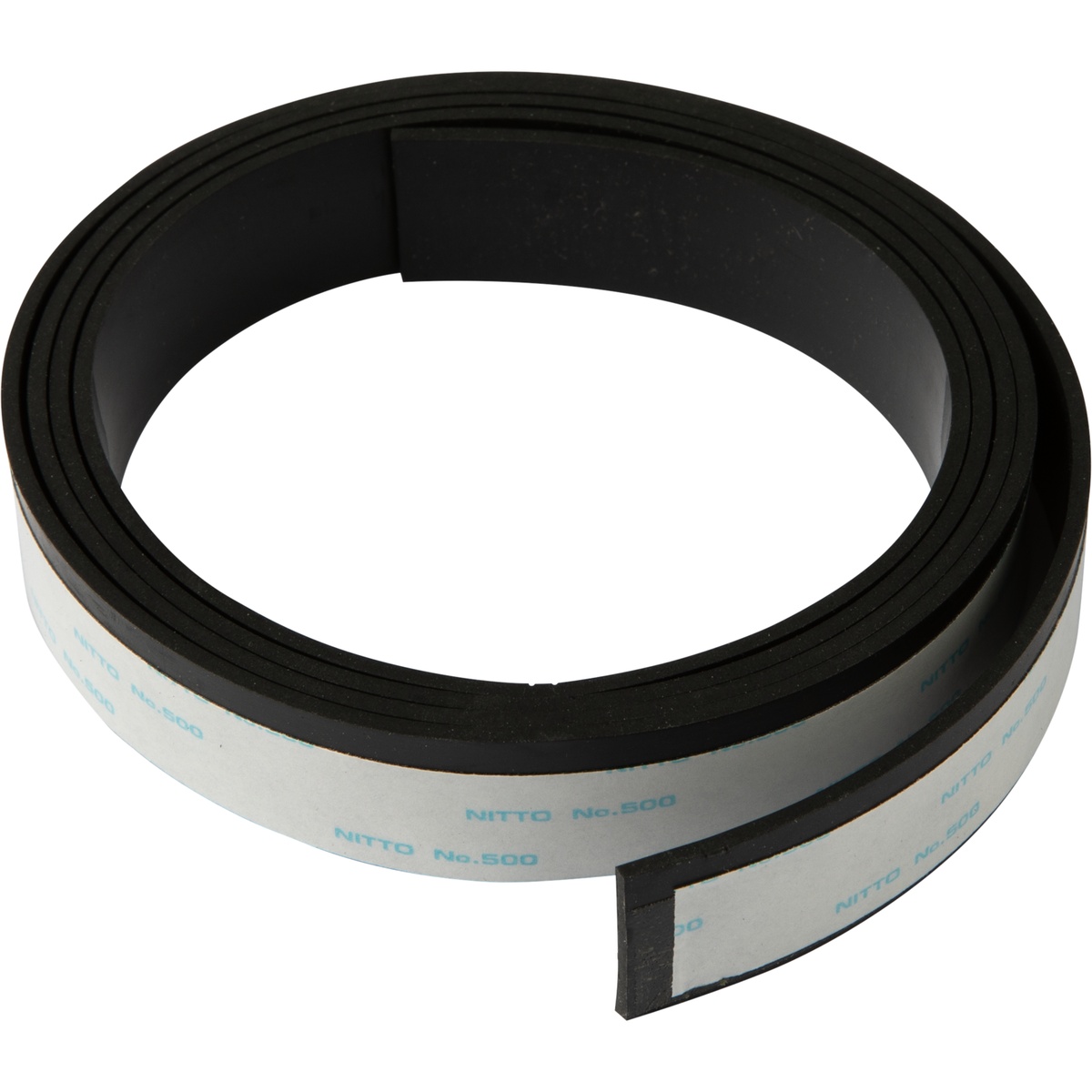 Makita 191J53-1 55 inch Guide Rail Splinter Guard Replacement Strip shown as a coiled replacement strip for track saw guide rail maintenance in a woodworking setup