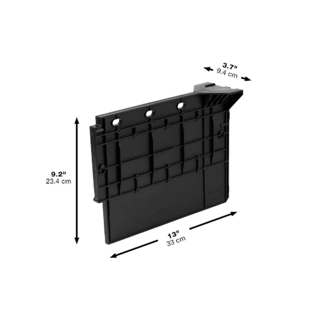 Milwaukee Divider for PACKOUT Crate with dimensions shown for crate organization and PACKOUT storage planning