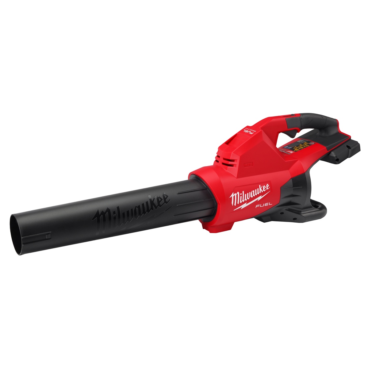 Milwaukee M18 FUEL Dual Battery Blower product view showing handheld blower body and dual battery interface for cordless outdoor cleanup