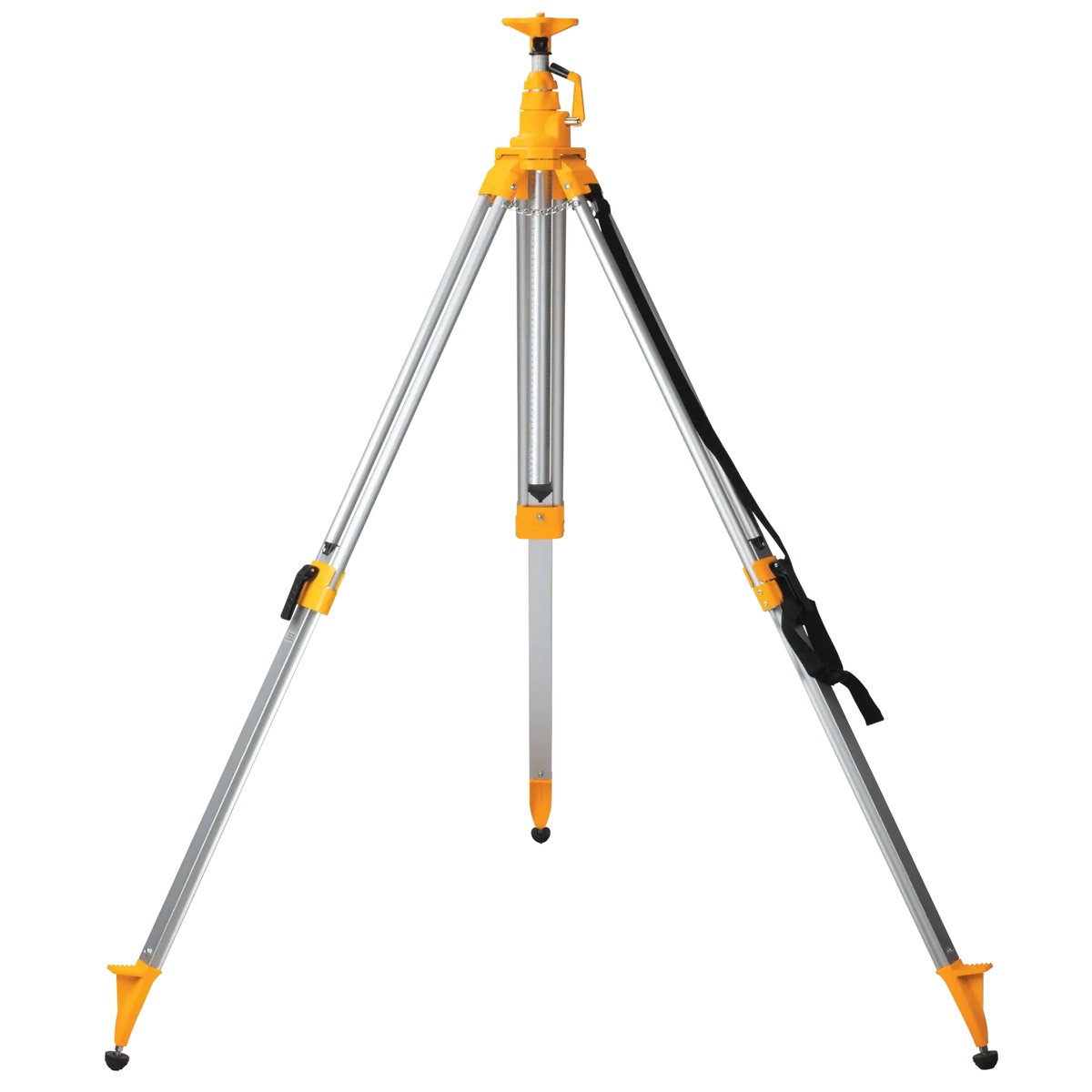 DEWALT 5/8-in. Elevated Construction Tripod extended to working height for laser layout and leveling on a jobsite