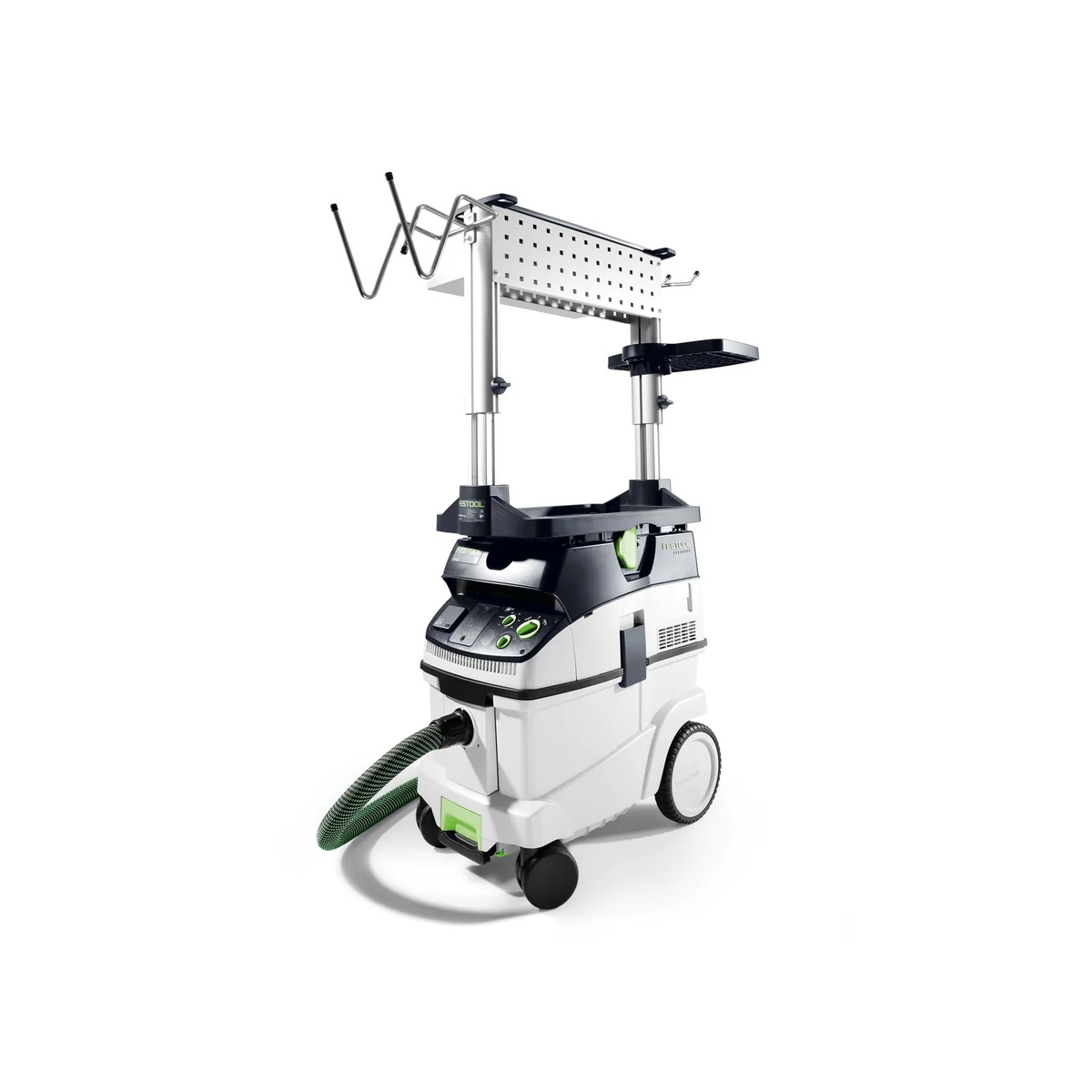Festool 577253 CT Workcenter WCR-1000 installed on a Festool CT dust extractor showing the full mobile organizer setup